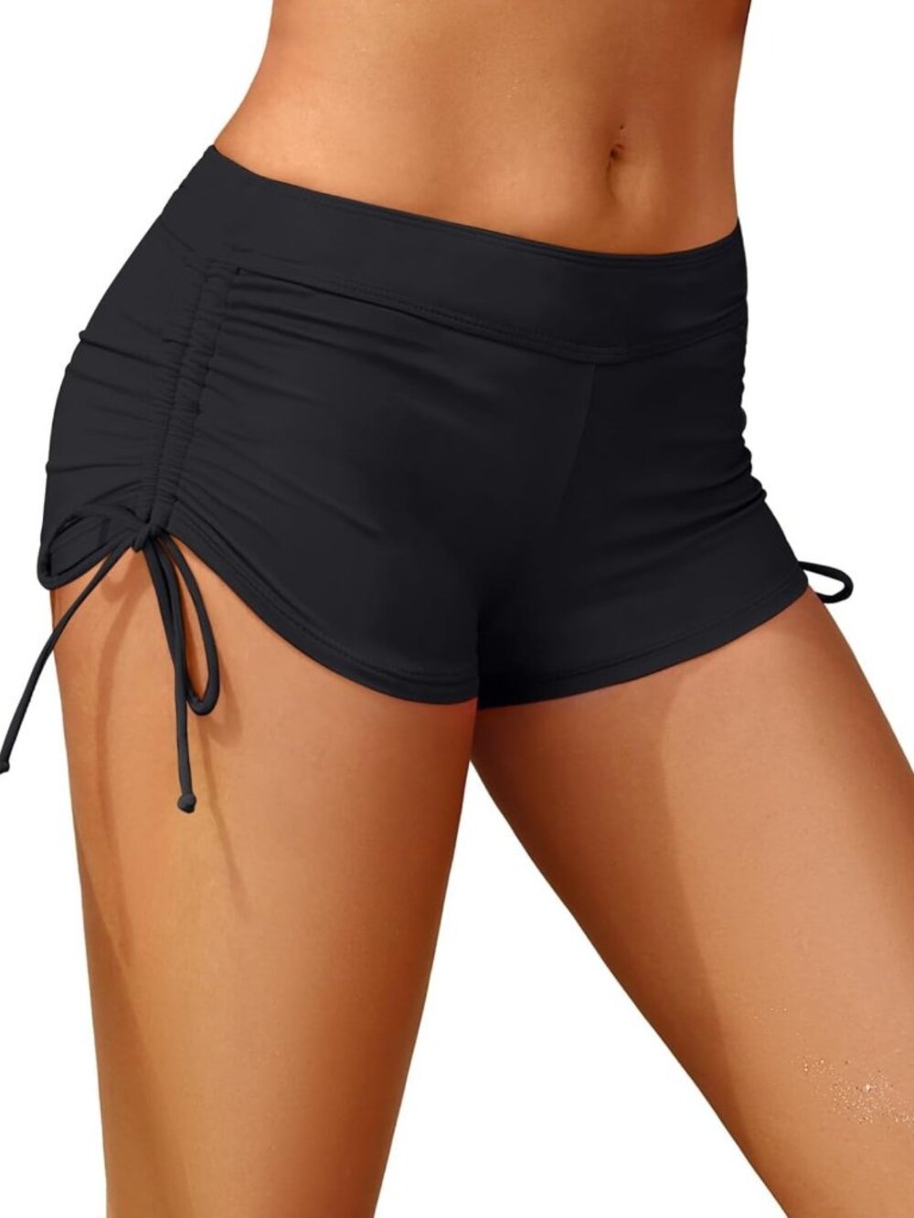Tummy Control Swim Shorts for Women | Drawstring Swimsuit Bottoms, Comfortable